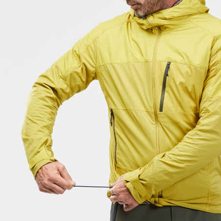 Men's Mountain Trekking Softshell Wind Warm Jacket  | TREK 900 WINDWARM Yellow