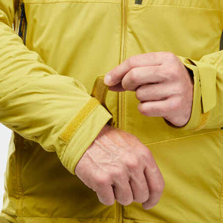 Men's Mountain Trekking Softshell Wind Warm Jacket  | TREK 900 WINDWARM Yellow