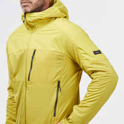 Men's Mountain Trekking Softshell Wind Warm Jacket  | TREK 900 WINDWARM Yellow