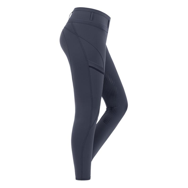 Reitleggings High Waist Silikonvollbesatz Damen blau