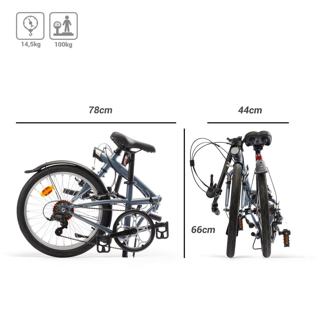 Skladací bicykel Fold 120 sivý