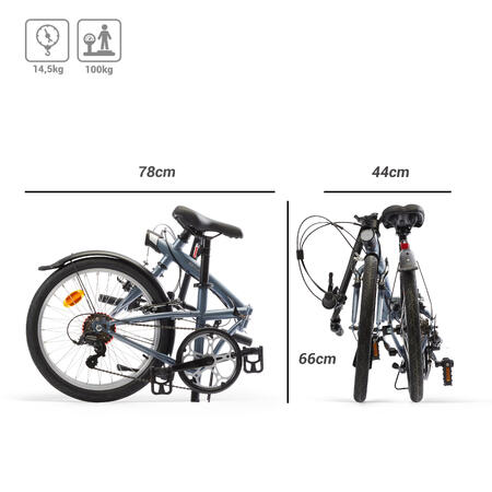 Location de velo pliant 120 gris
