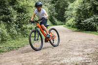 Kids' 26-inch lightweight aluminium mountain bike, orange