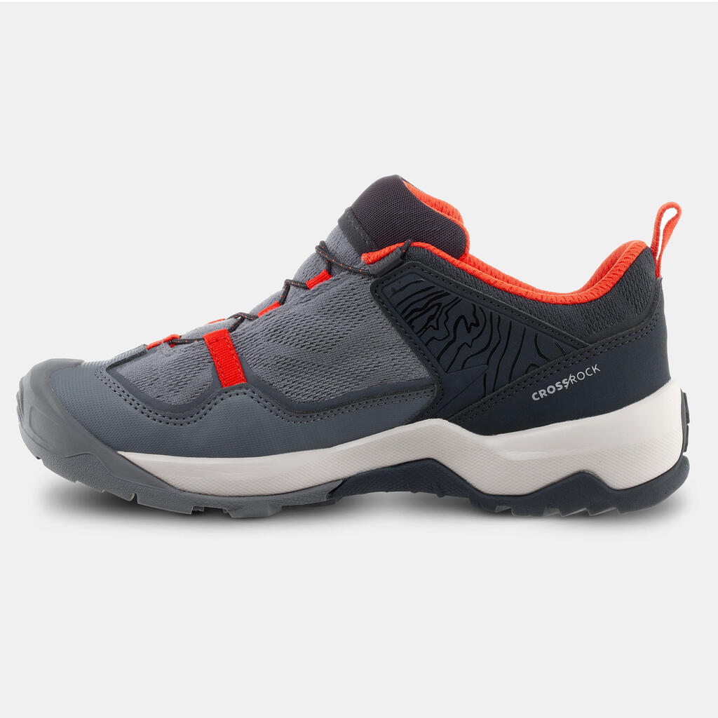 Chaussures de randonnée enfant à laçage rapide Crossrock grise du 35 AU 38