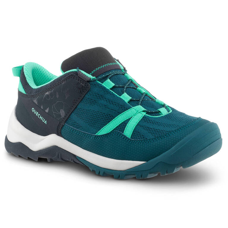 Kids Crossrock hiking shoes with quick lacing, turquoise, from size 35 to  38 - Decathlon