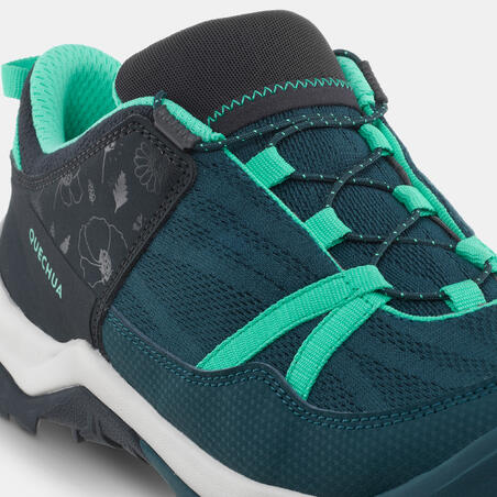 Chaussures de randonnée enfant à laçage rapide Crossrock turquoise du 35 AU 38