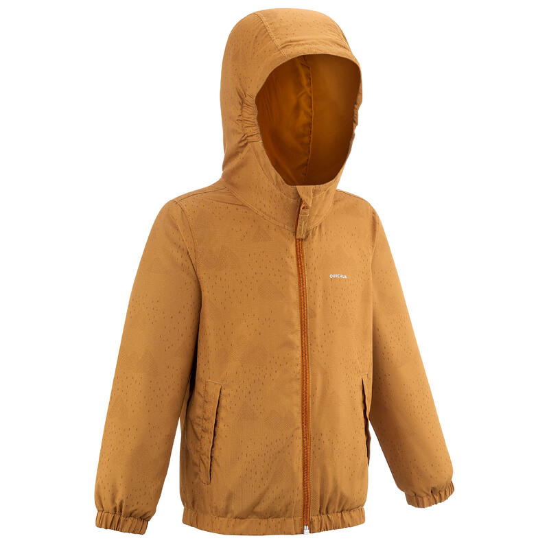Gyerek kabát túrázáshoz MH500, vízhatlan, 2-6 éveseknek, barna