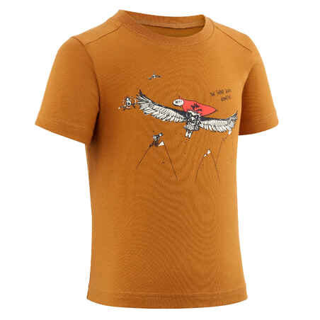 Kids' Hiking T-Shirt MH100 KID Aged 2-6 - Phosphorescent Brown