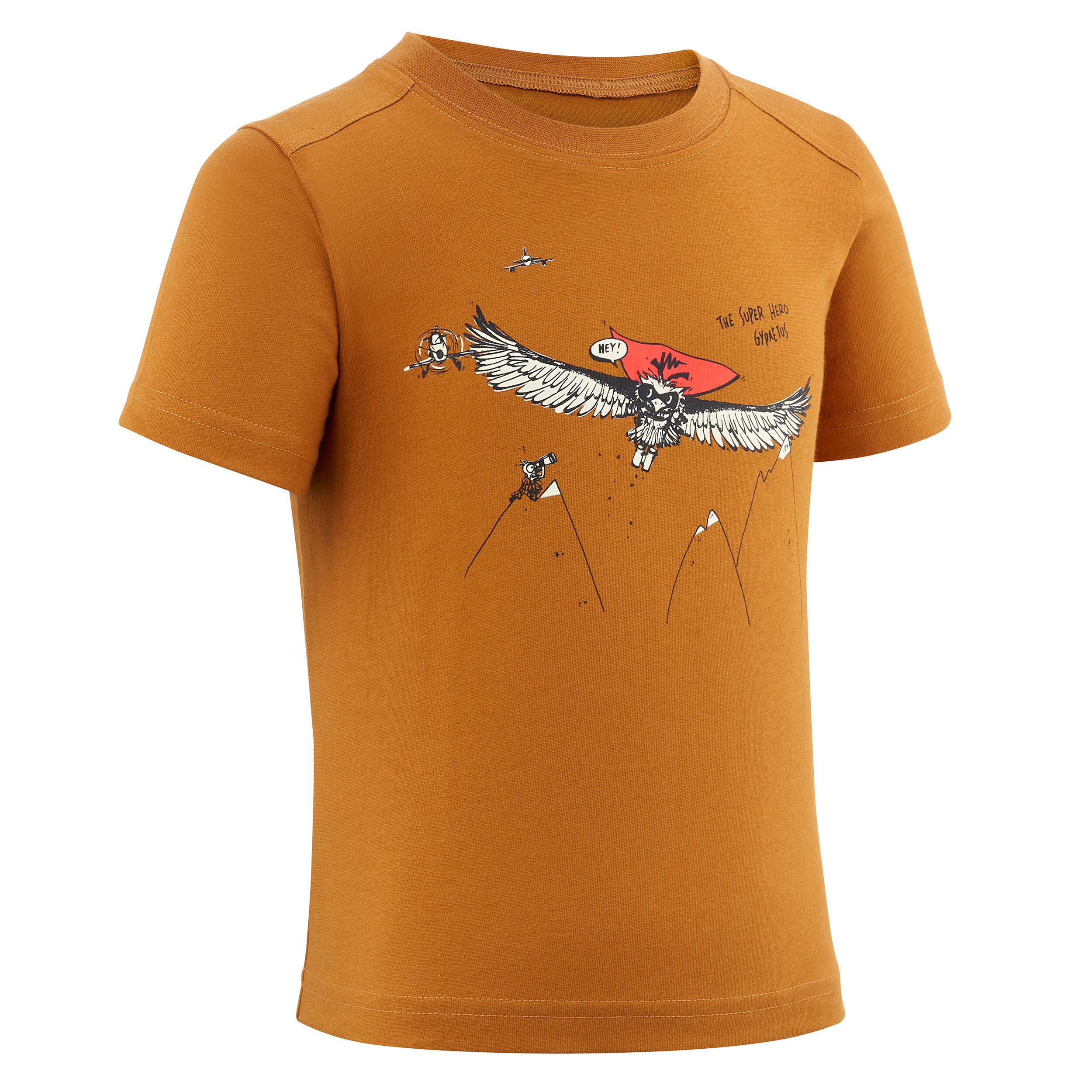 Kids' Hiking T-Shirt MH100 KID Aged 2-6 - Phosphorescent Brown 1/7