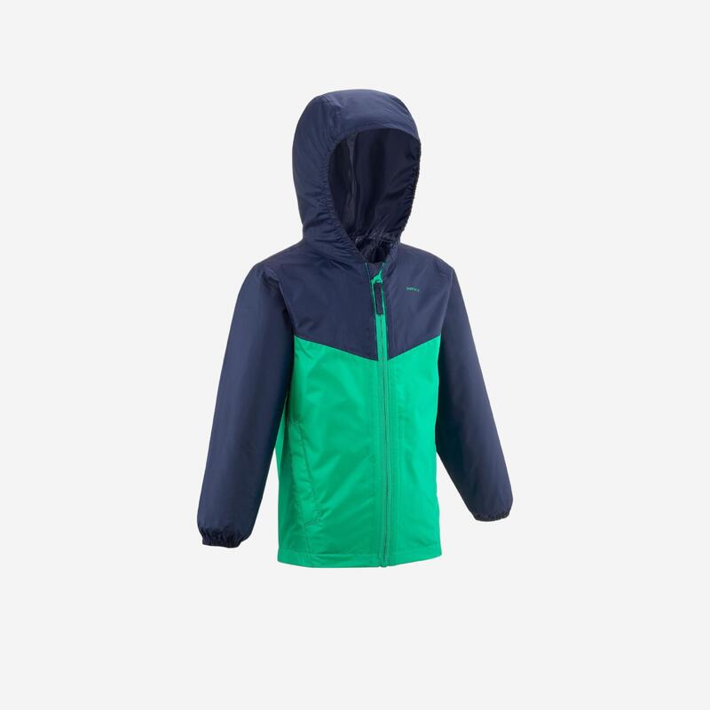 Regenjas voor wandelen kinderen 2 tot 6 jaar MH100 zip blauw