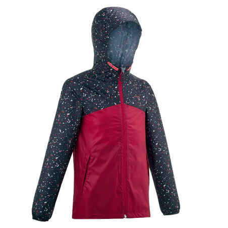 Kids’ Waterproof Hiking Jacket - MH150 Aged 7-15 - Burgundy