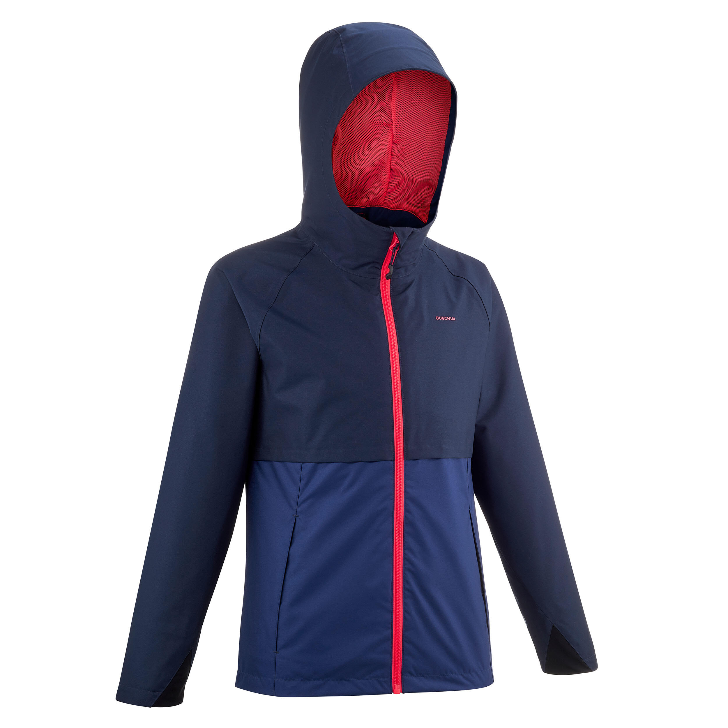 Jachetă Impermeabilă Drumeție la munte MH500 Bleumarin Fete 7-15 ani 7-15