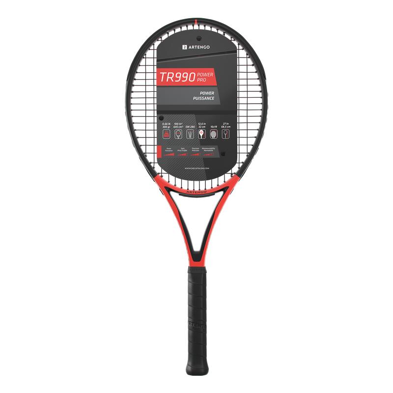 Tennisracket voor volwassenen TR990 Power Pro rood/zwart 300 g