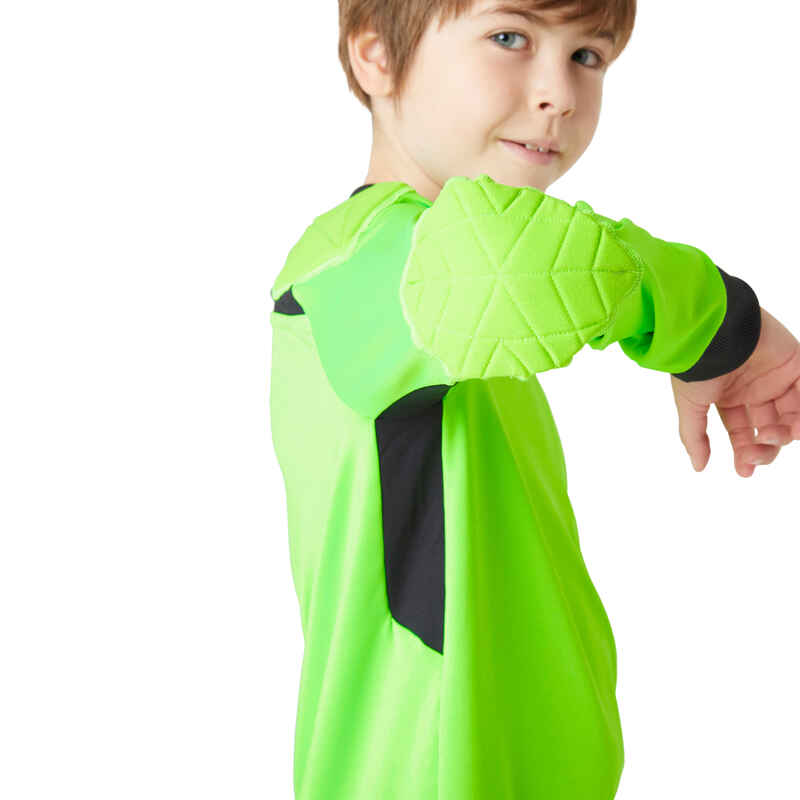 Camiseta de portero de fútbol Niños Kipsta F100 verde