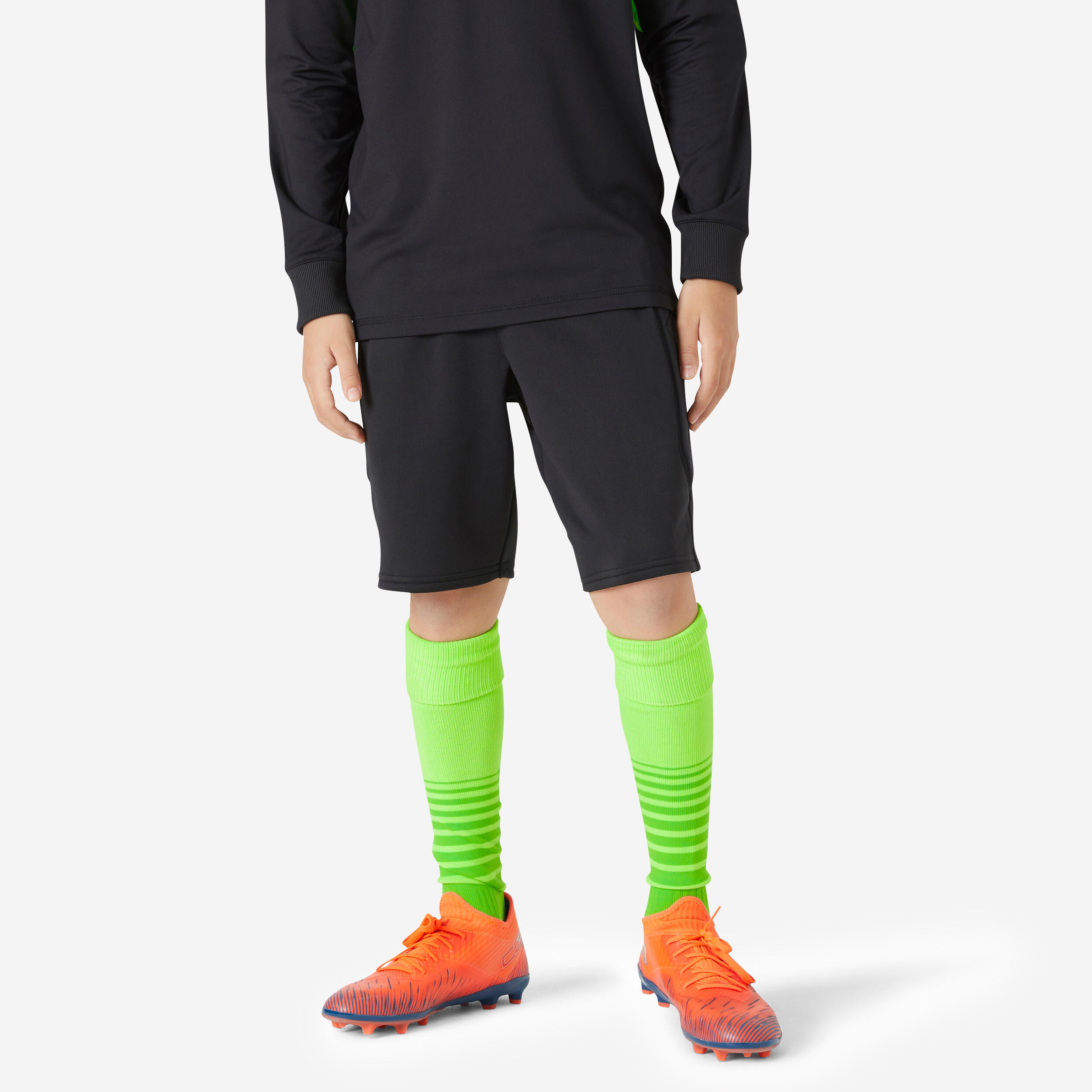 F100 Kids' Goalkeeper Shorts - Black 4/5