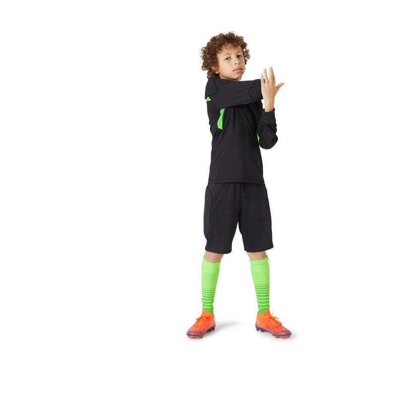 Pantalón de fútbol corto portero Niños Kipsta F100 negro