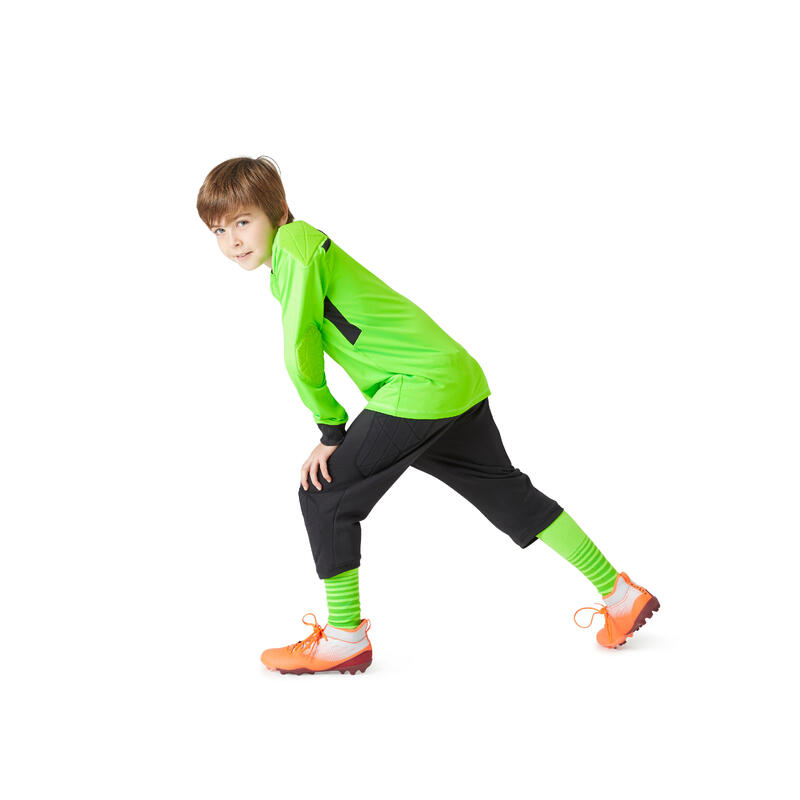 Dětský brankářský fotbalový dres F100 zelený