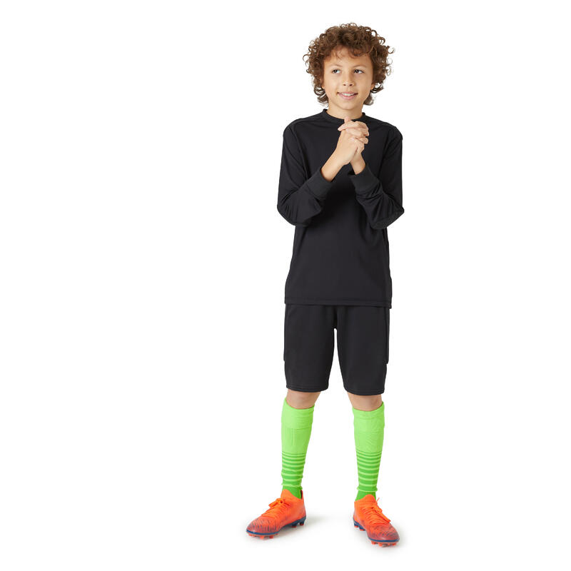 Keepershirt voor voetbal kinderen F100 zwart