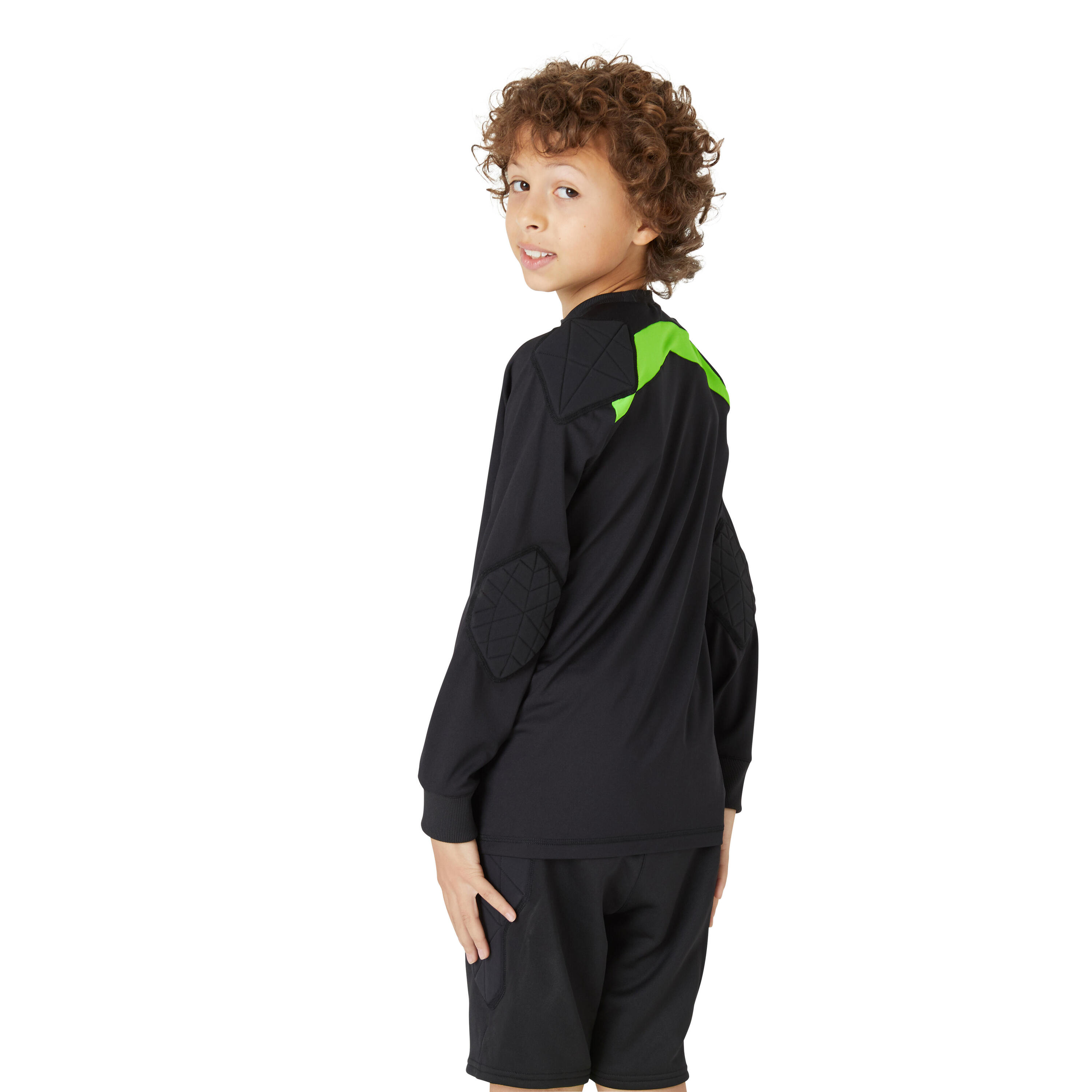 F100 Kids' Football Goalkeeper Shirt - Black 3/7