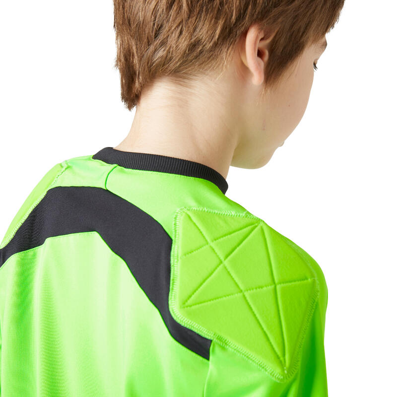 Dětský brankářský fotbalový dres F100 zelený