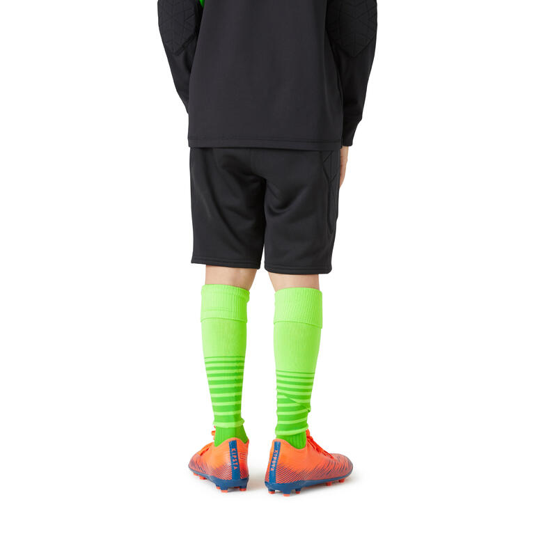 Pantalón de fútbol corto portero Niños Kipsta F100 negro