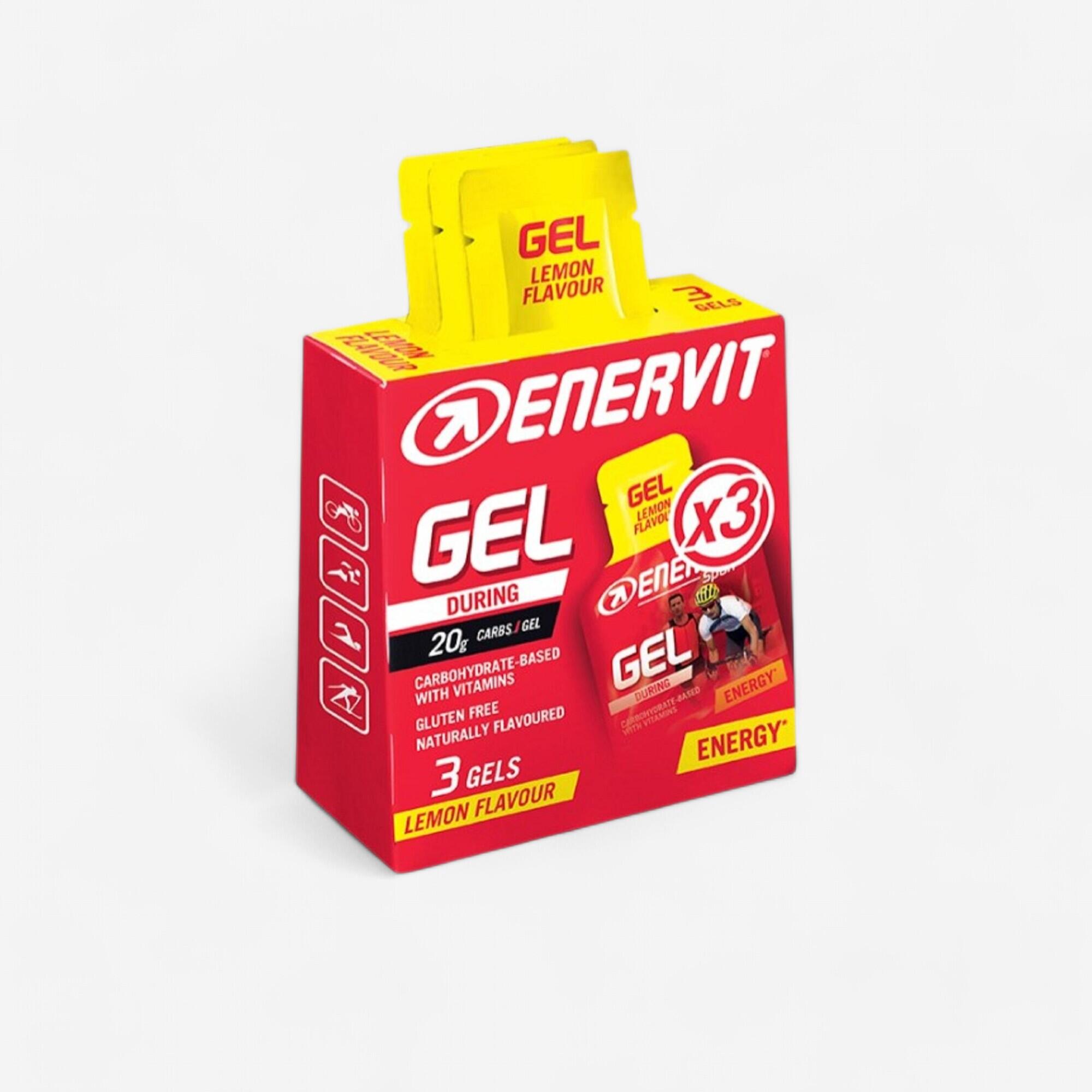 ENERVIT Gel energetico Enervit  tris limone  carboidrati vitamine gluteen free 3x25ml