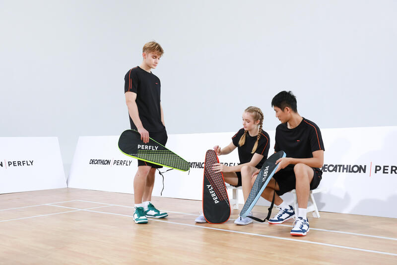 Hoes voor badmintonracket volwassenen 190 fluogroen