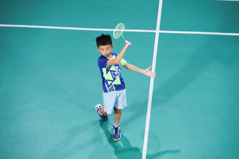 T-Shirt de Badminton Enfant 560 - Bleu Électrique