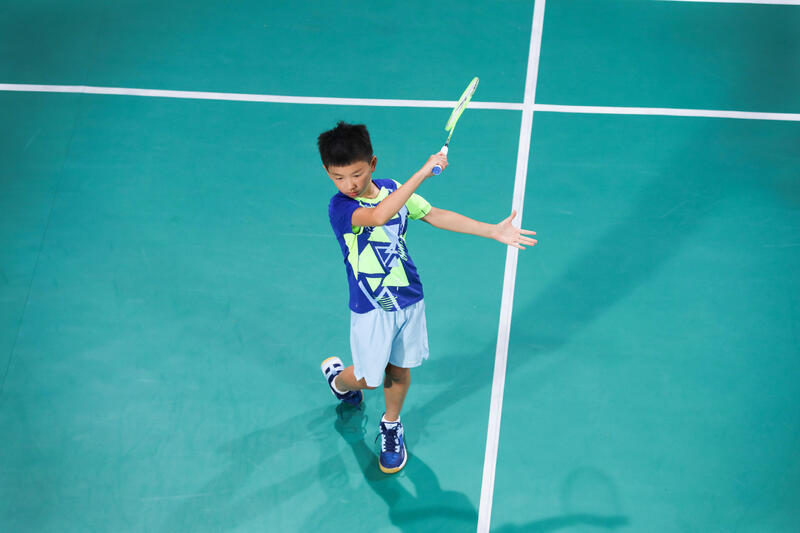 Badminton T-Shirt 560 Kinder hellblau