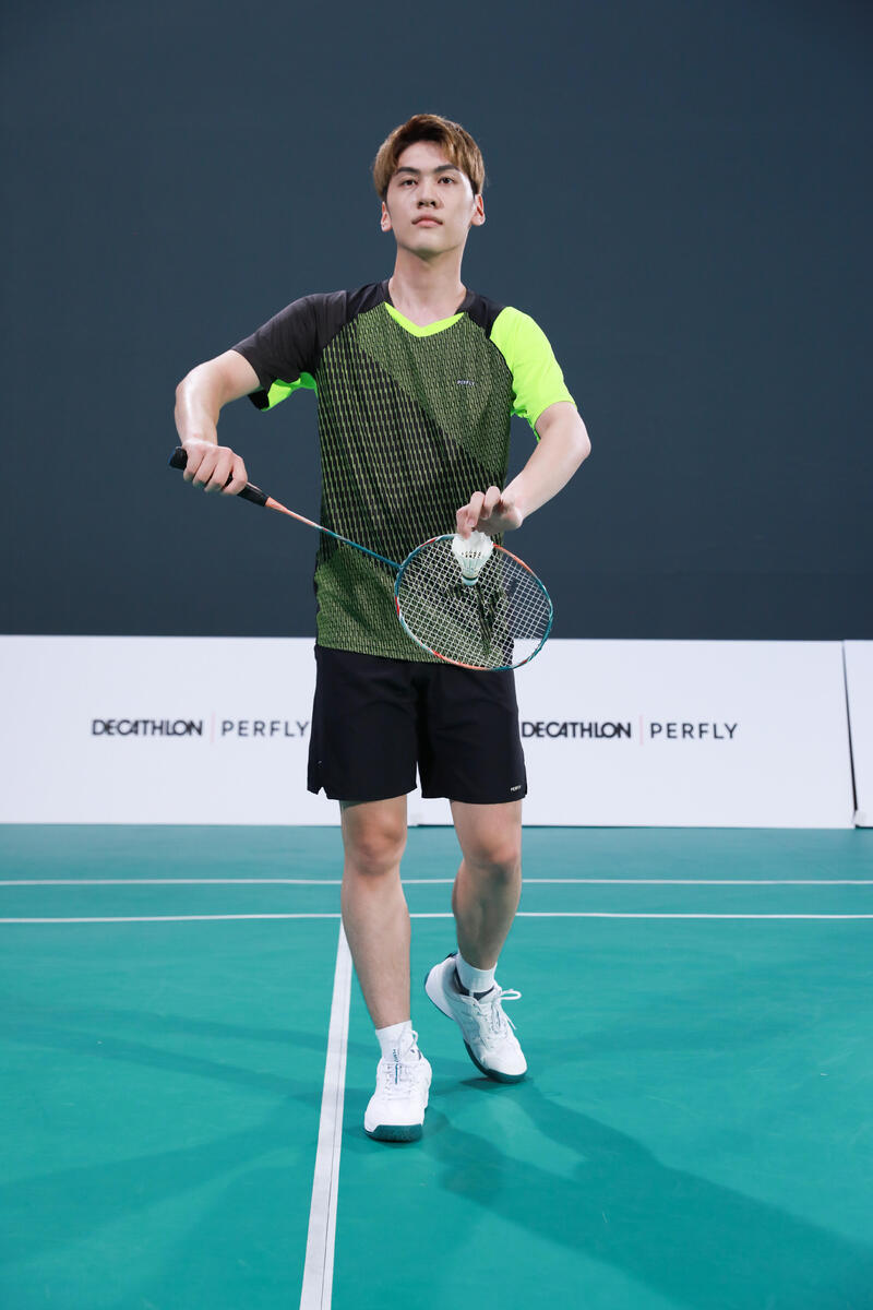 MEN BADMINTON T SHIRT 560 FLASH GREEN