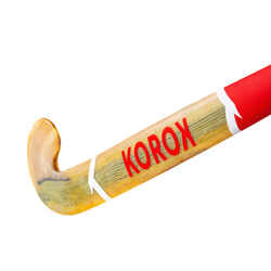 Adult Advanced Wood and 30% Carbon Low Bow Indoor Hockey Stick FH930W - Wood/Red