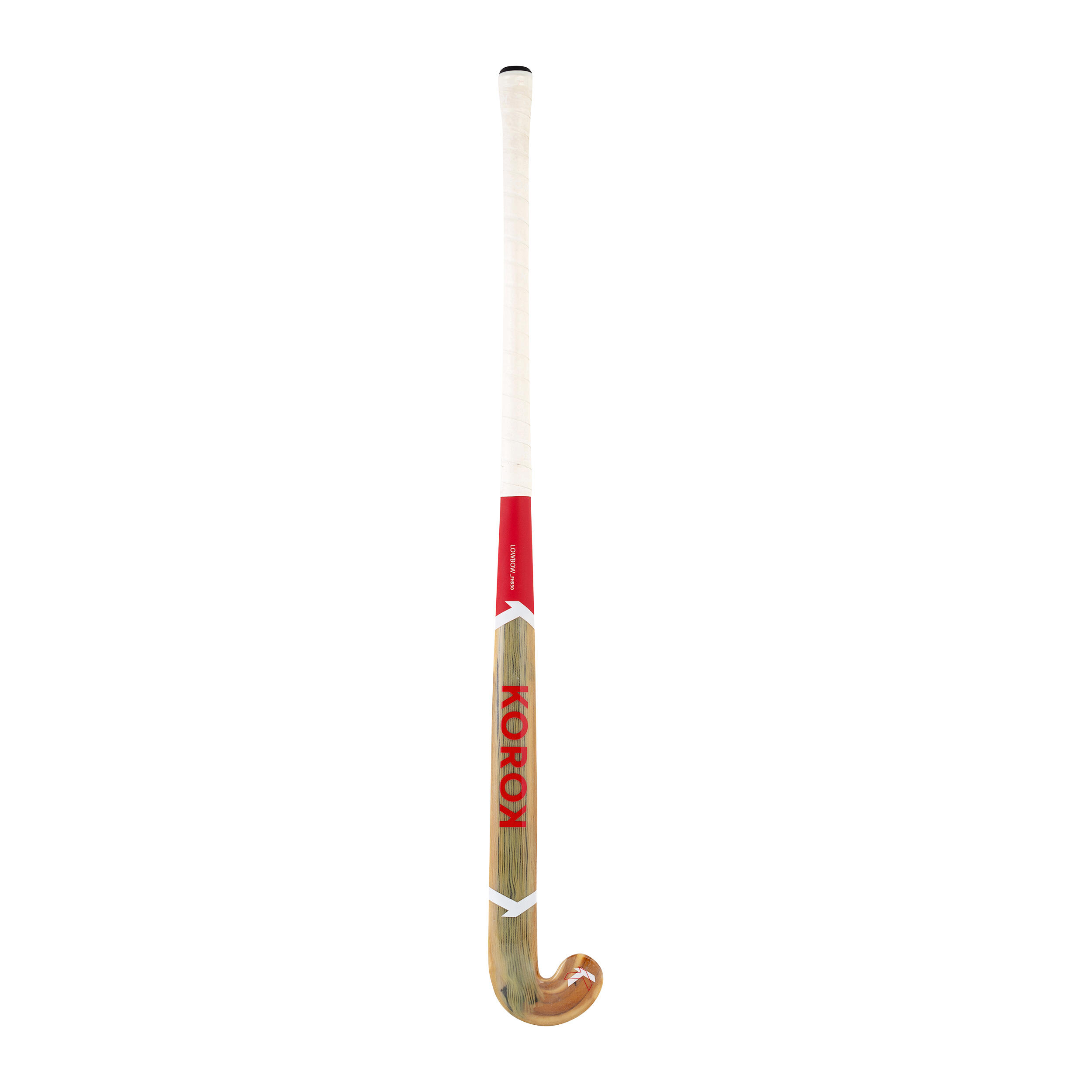 Adult Advanced Wood and 30% Carbon Low Bow Indoor Hockey Stick FH930W - Wood/Red 3/8