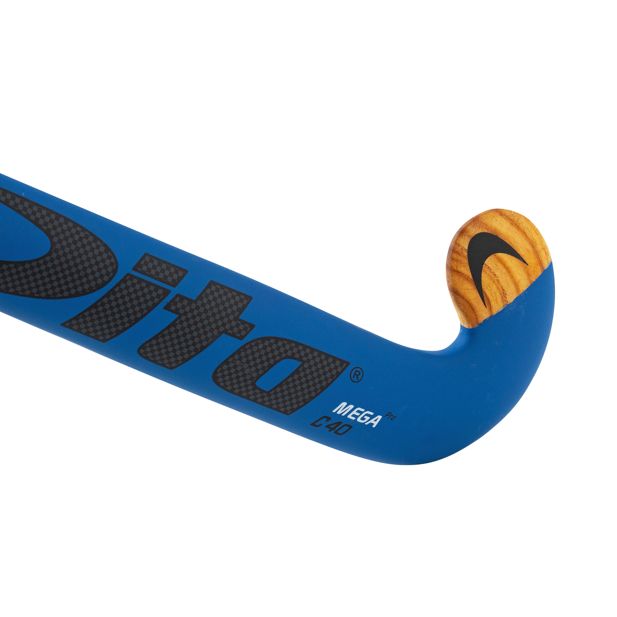 Adult Intermediate Wood/40% Carbon Low Bow Indoor Hockey Stick MegaproC40 - Blue 2/8