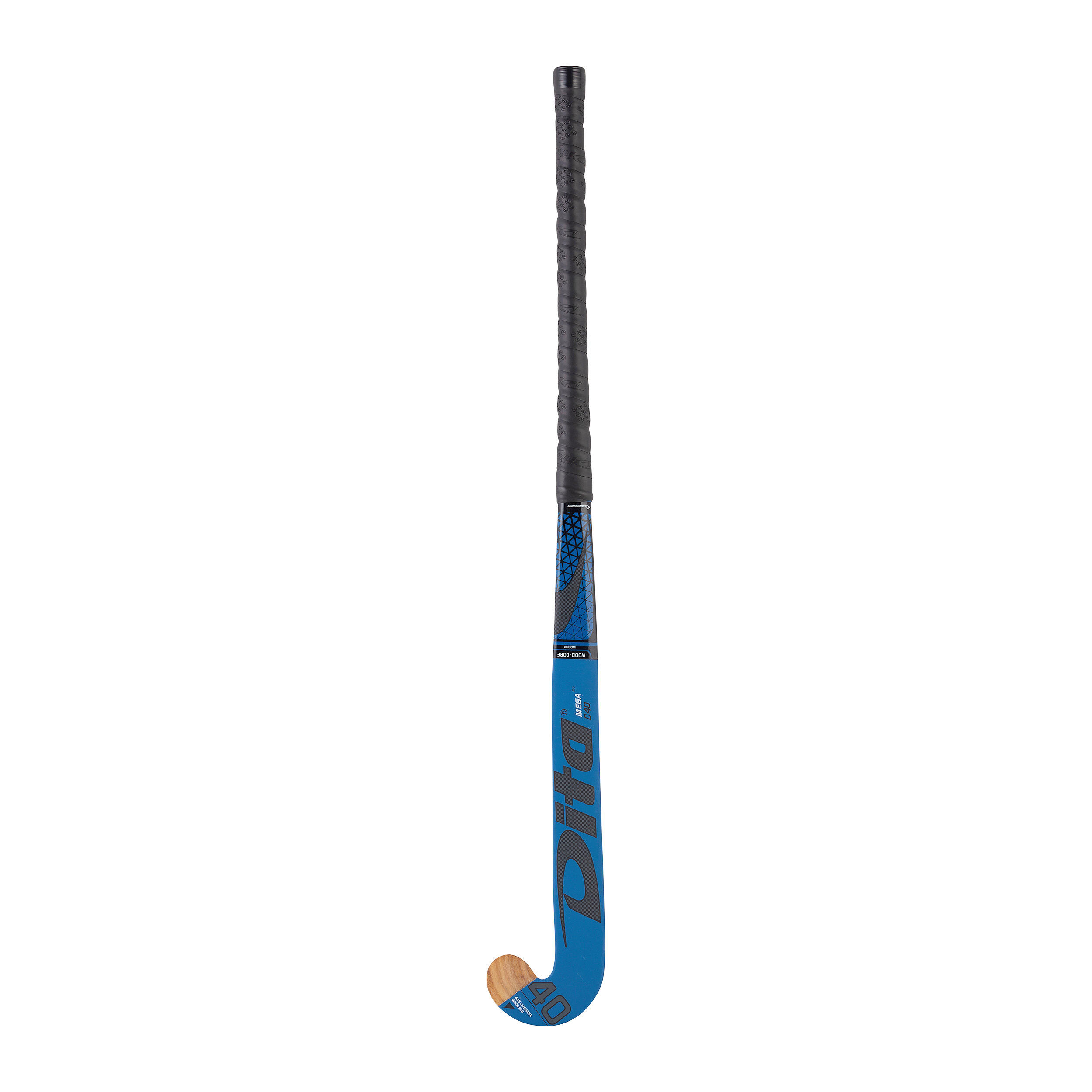 Adult Intermediate Wood/40% Carbon Low Bow Indoor Hockey Stick MegaproC40 - Blue 5/8