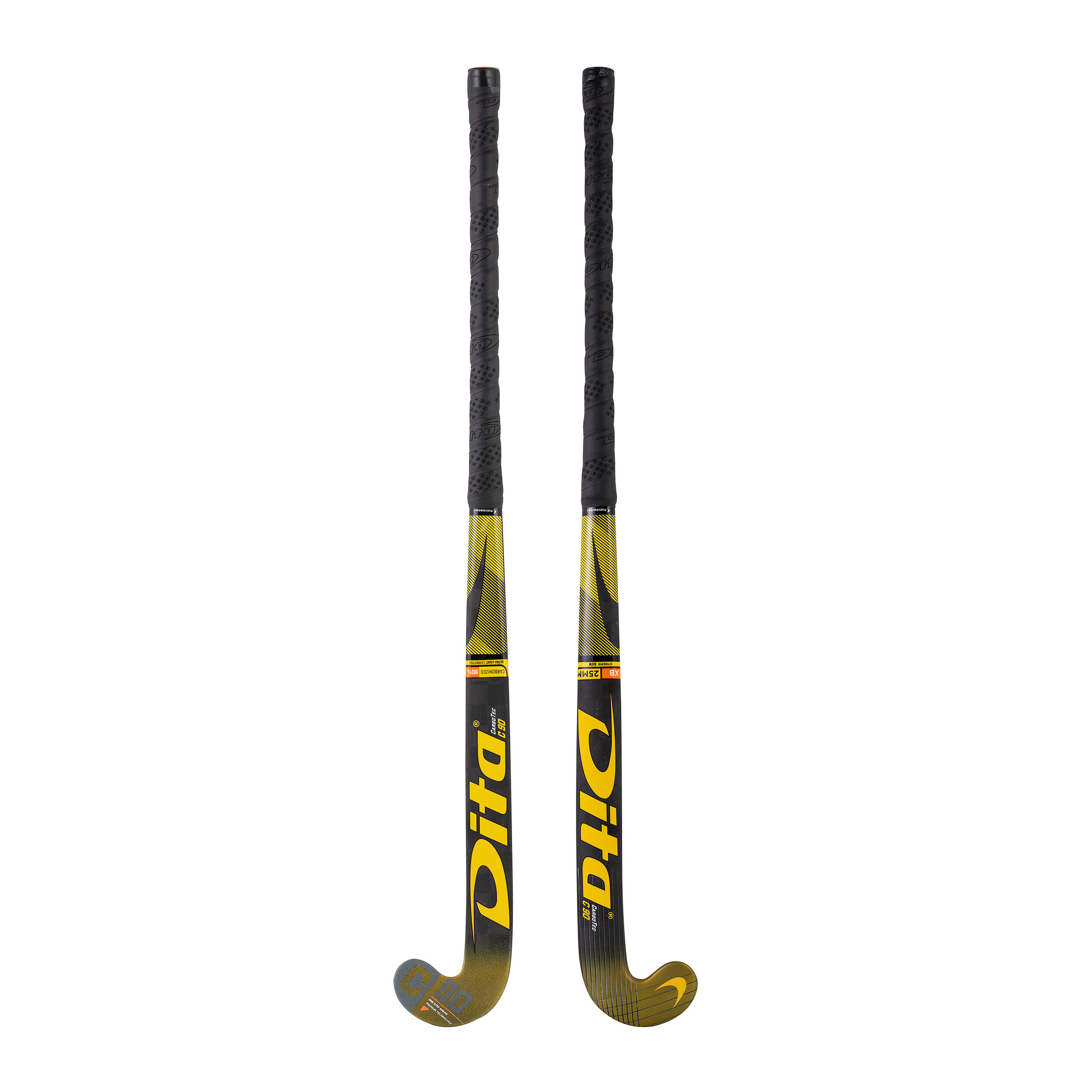 Adult Advanced 90% Carbon X-Low Bow Indoor Hockey Stick CarboTec - Black/Orange 4/8