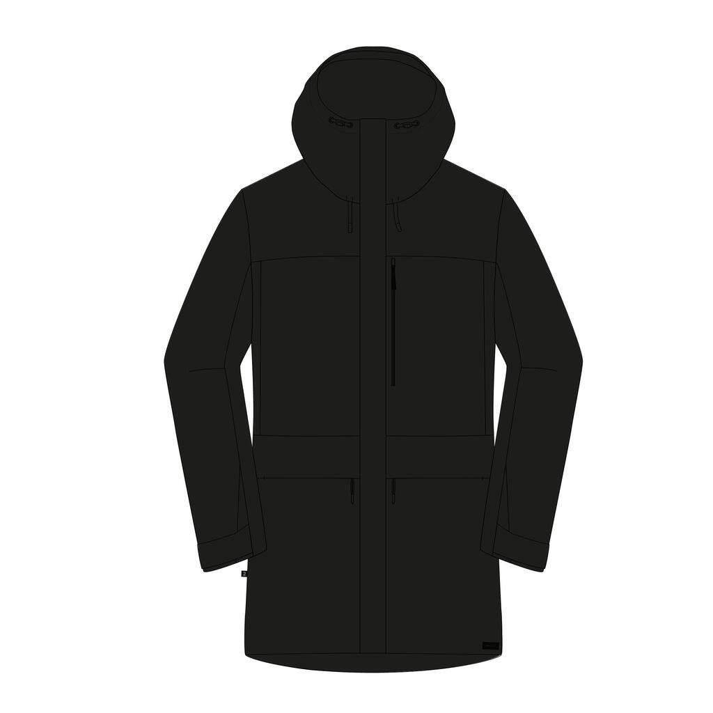 Crna muška vodootporna 3-u-1 jakna za treking TRAVEL 900 (do -15 °C) 