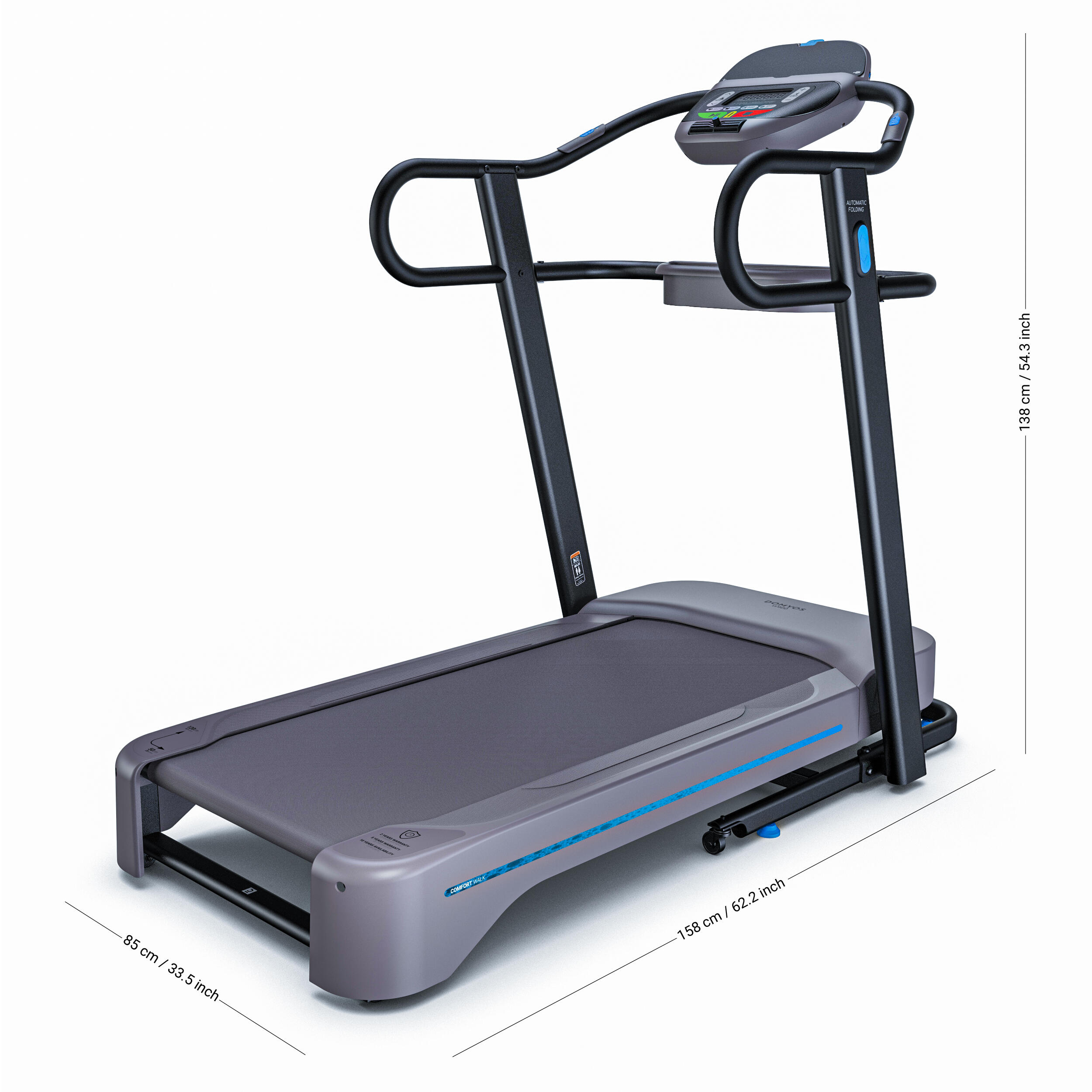 Tapis de marche connecté et extra confortable 10 km/h – W 900 110 V - DOMYOS