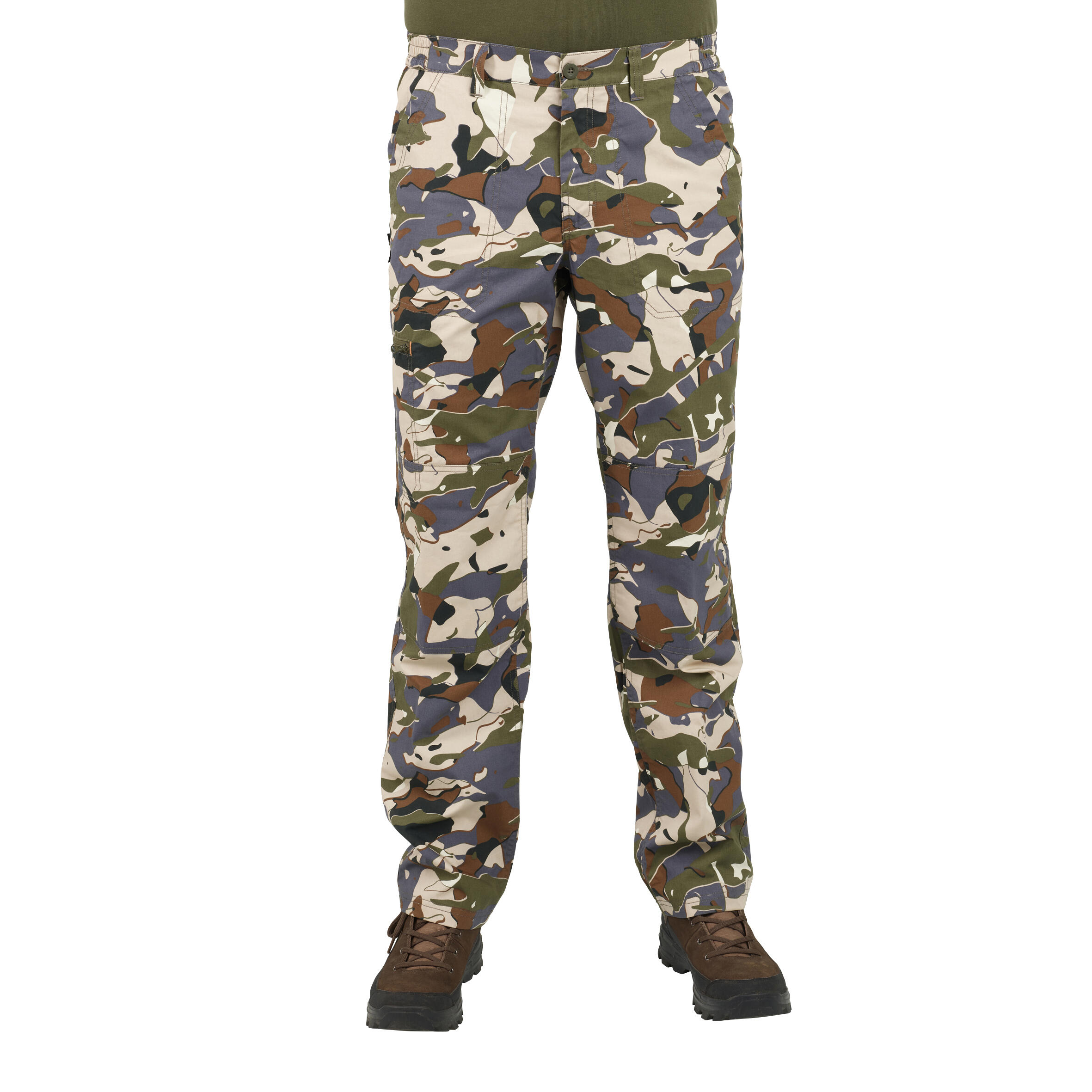 Pantalón De Caza Hombre Solognac 100 Ligero Camuflaje Militar Island Verde  L SOLOGNAC | Decathlon