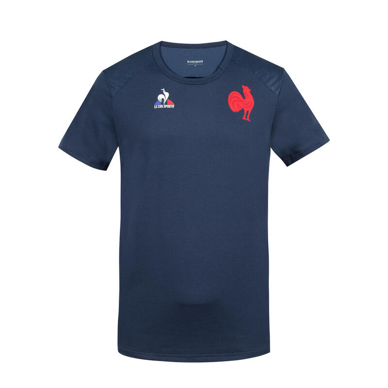 Maillot Manches Courtes de Rugby Adulte - PERF TEE FFR ADULTE 21/22 Bleu Marine