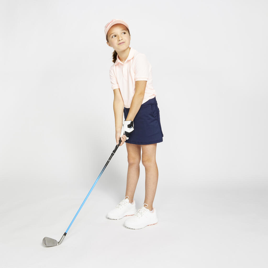 Dievčenská golfová šortková sukňa MW500 tmavomodrá