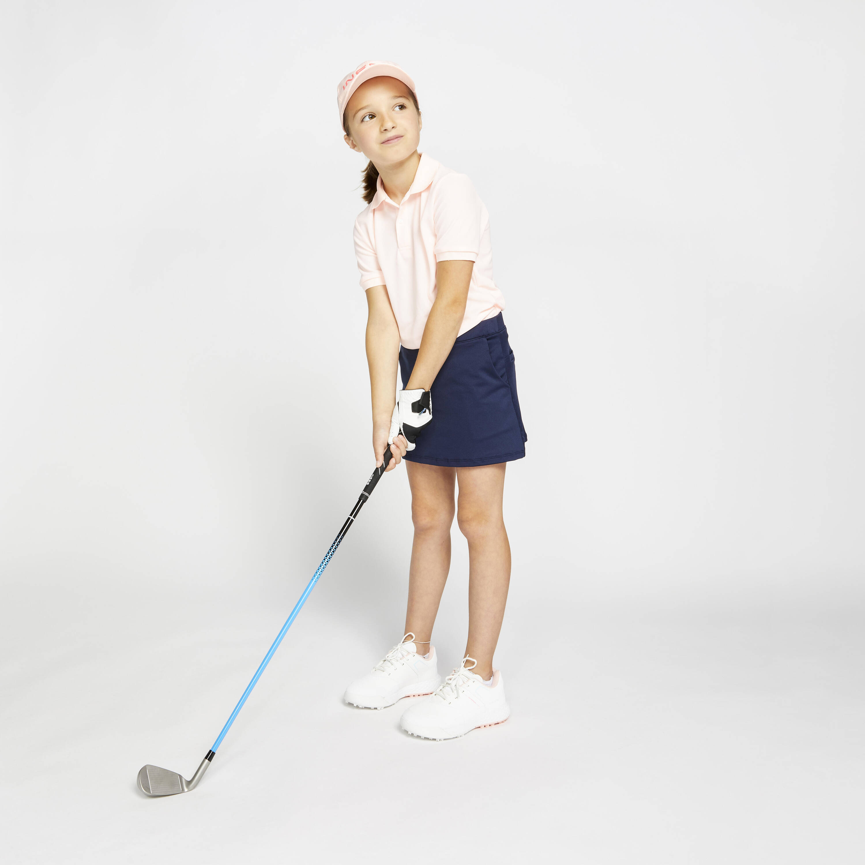 GIRLS' GOLF SKORT - MW500 NAVY -  2