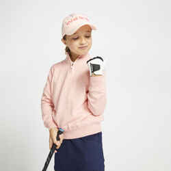 Kids golf windproof pullover MW500 pink