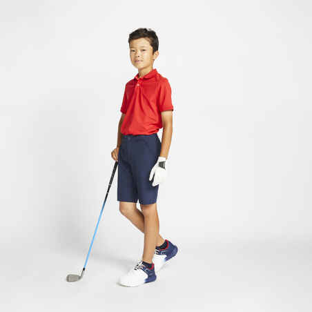 Kids golf short-sleeved polo shirt MW500 red