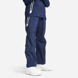 Kids’ golf waterproof rain trousers RW500 navy blue