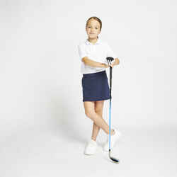 Kids golf short-sleeved polo shirt MW500 white