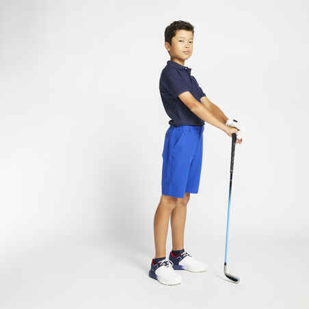 Golf Poloshirt Kurzarm MW500 Kinder marineblau