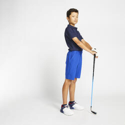 Polo de golf manches courtes enfant MW500 bleu marine