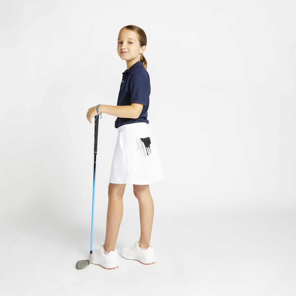 Girls' golf skort MW500 navy