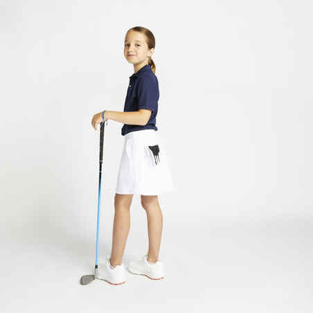 Girl's golf skort MW500 white