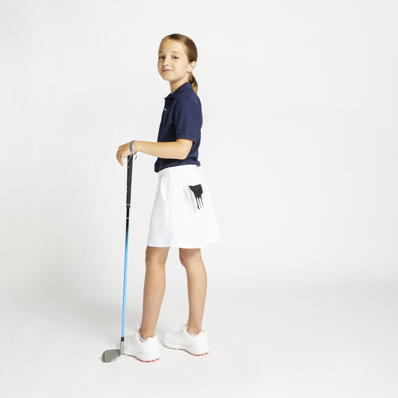 Kids' Golf Mild Weather Polo Shirt - Navy Blue